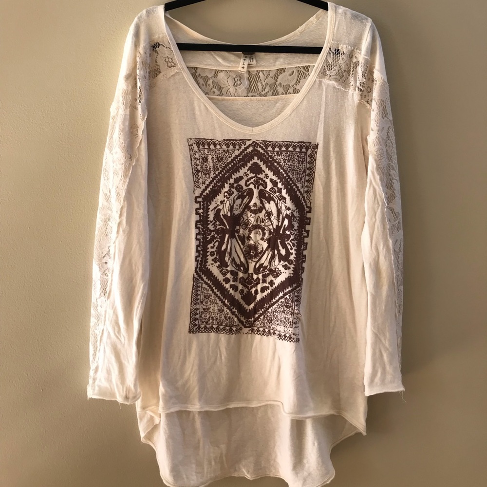 Free people boho lace high low top L